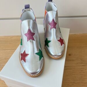 Stella McCartney Silver Red Star Chelsea Boots